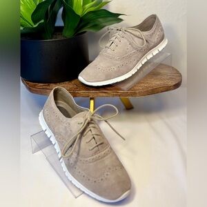 Cole Haan ZERØGRAND Women’s Ironstone Gray Suede Wingtip Oxfords – Sz 7